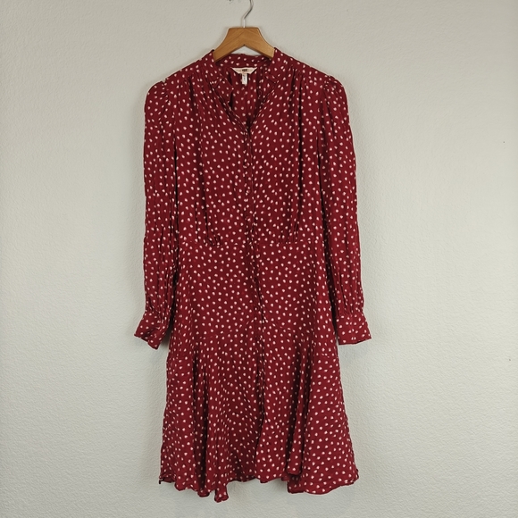 Rebecca Taylor Blurry Heart Silk Long Sleeve Mini Shirt Dress Size 2 Women's - Picture 3 of 16